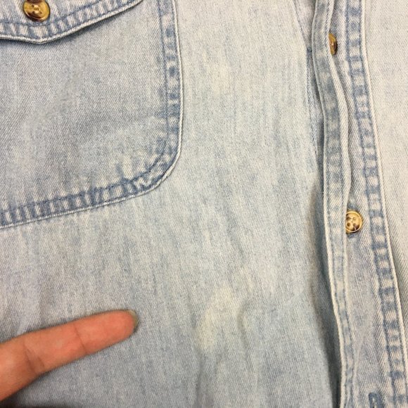 Larry the Cable Guy Shirt 2X Git R Done Cutoff Fringe Denim Button Up Rebel Flag - Picture 3 of 12